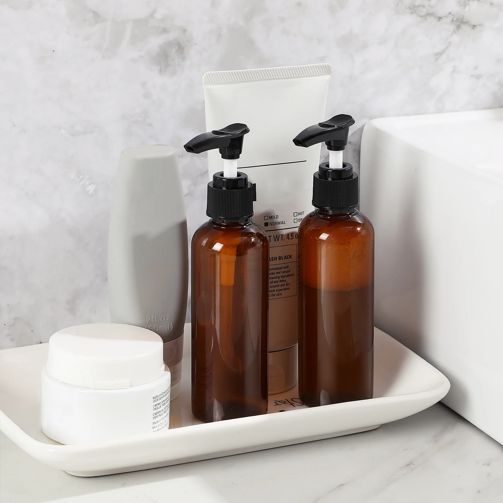 4 Pcs Emulsion Bottle with Pump Dispenser Empty Shampoo Travel Liquid Refillable Lotion Body Wash Portable Storage Toiletries
4 Pcs Emulsion Bottle with Pump Dispenser Empty Shampoo Travel Liquid Refillable Lotion Body Wash Portable Storage Toiletries