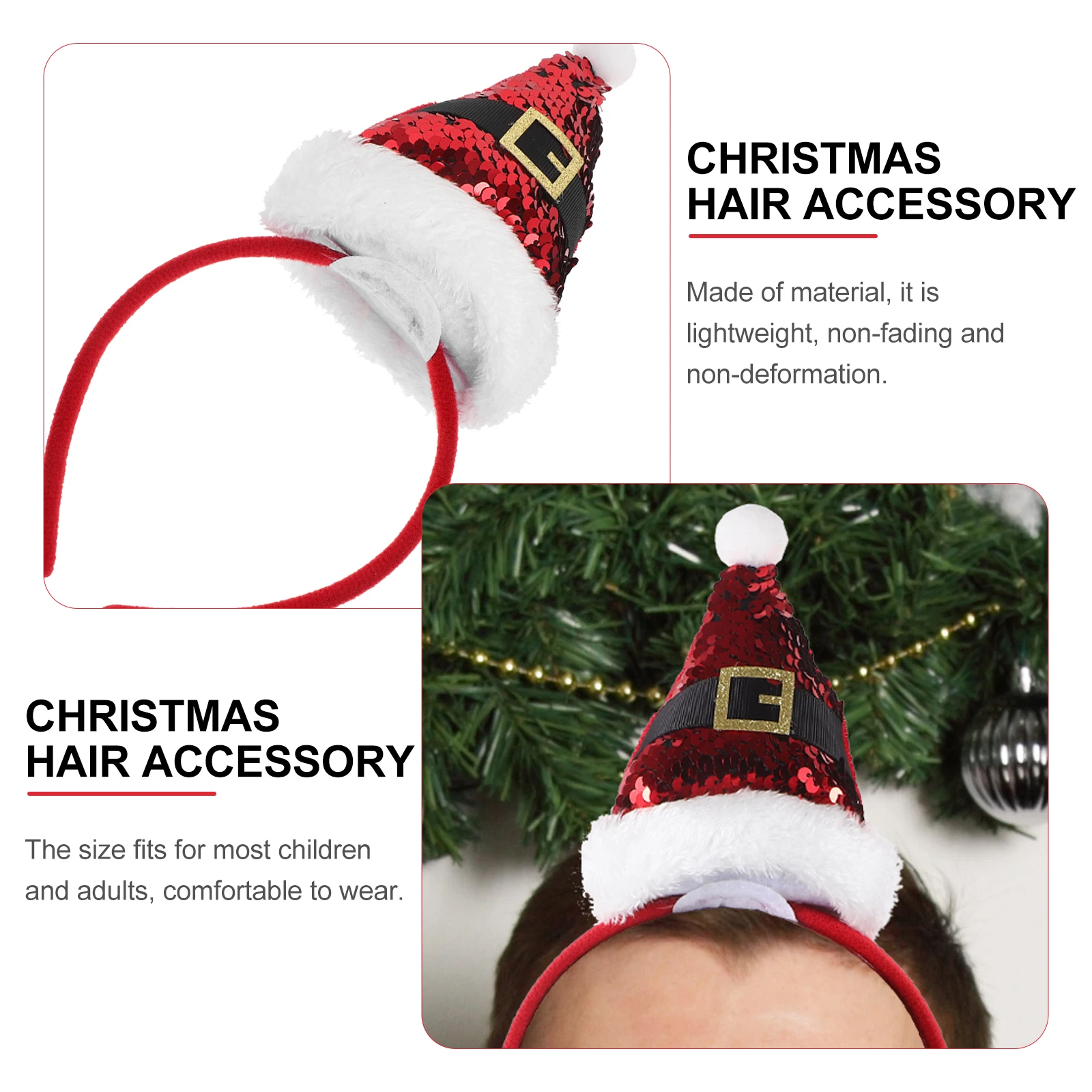2pcs Christmas Sequin Headband Festive Lightweight Reusable Non-Fading Costume Party Carniva Easter New Year'S Eve Wear Sequin
2pcs Christmas Sequin Headband Festive Lightweight Reusable Non-Fading Costume Party Carniva Easter New Year'S Eve Wear Sequin