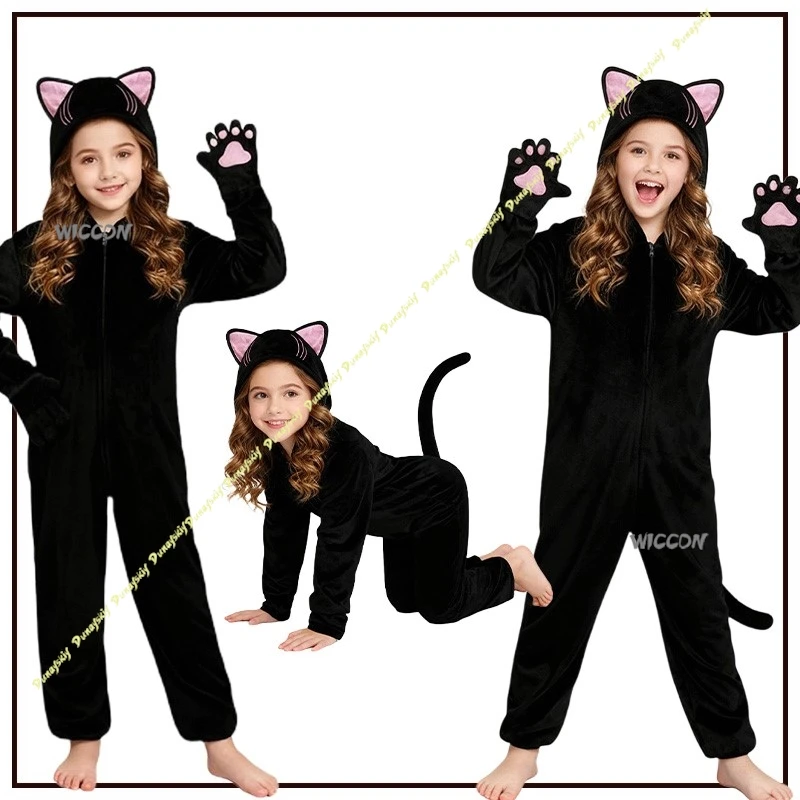 Детские костюмы для косплея, одежда для девочек и кошек, черные цельные костюмы с животными на Хэллоуин, сценический милый комбинезон, Рождественский ребенок
Детские костюмы для косплея, одежда для девочек и кошек, черные цельные костюмы с животными на Хэллоуин, сценический милый комбинезон, Рождественский ребенок