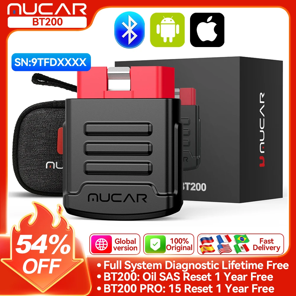 MUCAR BT200 BT200 PRO Car Scan Tool OBD2 Diagnostic Tool Full System Diagnosis scanner for all car 15 Reset Code Reader
MUCAR BT200 BT200 PRO Car Scan Tool OBD2 Diagnostic Tool Full System Diagnosis scanner for all car 15 Reset Code Reader