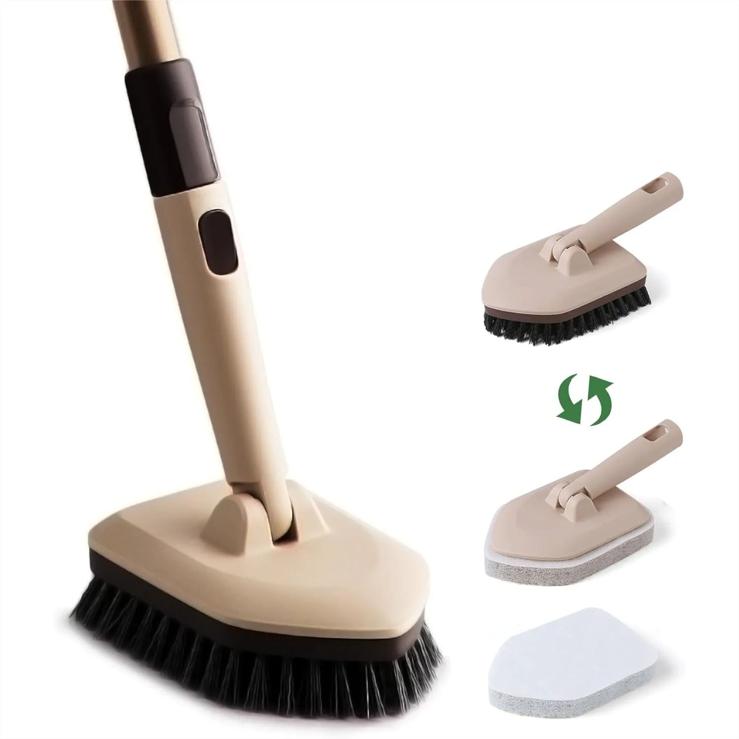 Shower Scrubber With Long Handle 49-Inch Adjustable Pole 180° Swivel Head 2 Type Cleaning Heads For Bathroom Tub Floor Tile Grout Sink
Shower Scrubber With Long Handle 49-Inch Adjustable Pole 180° Swivel Head 2 Type Cleaning Heads For Bathroom Tub Floor Tile Grout Sink