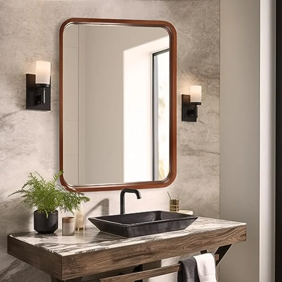 18x24 Inch Wood Mirror for Bathroom, Wooden Frame Wall Mirror Farmhouse Wall Mounted Rectangle Mirror for Vanity Horizontal/Ver
18x24 Inch Wood Mirror for Bathroom, Wooden Frame Wall Mirror Farmhouse Wall Mounted Rectangle Mirror for Vanity Horizontal/Ver