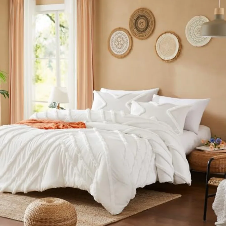 Size Comforter Set;Ivory Comforters Boho Tufted Lightweight Bedding Sets 3PCS Comforter Soft Jacquard Comforter with 2 Pillow C
Size Comforter Set;Ivory Comforters Boho Tufted Lightweight Bedding Sets 3PCS Comforter Soft Jacquard Comforter with 2 Pillow C