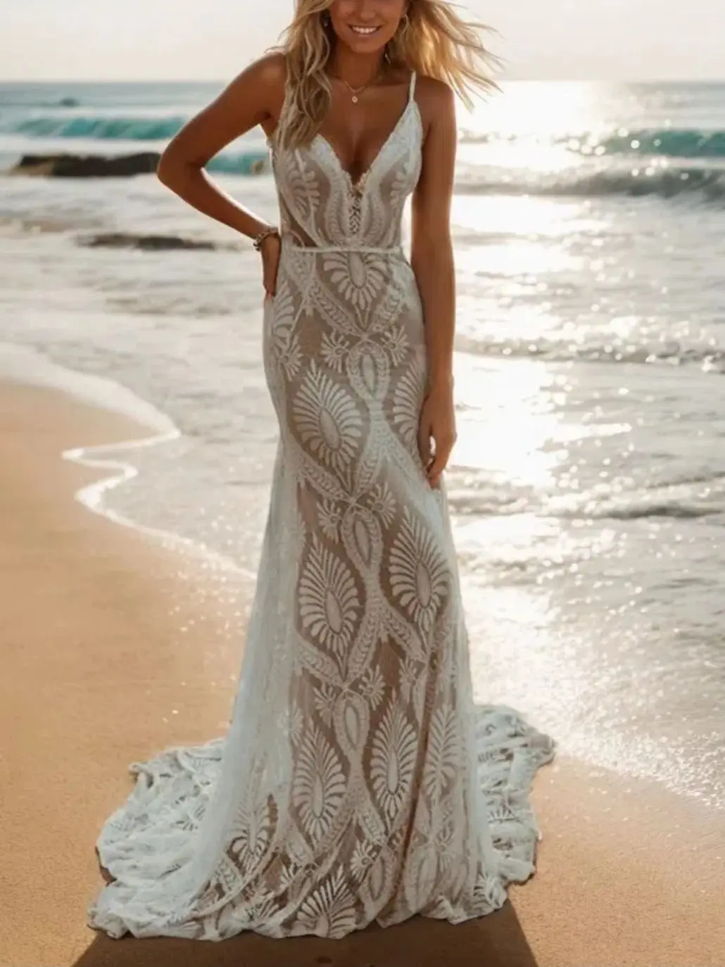 Elegant Sexy Mermaid Wedding Dress Sleeveless Lace Sweetheart Neckline Pleats Solid Color Beach Bridal Gown 2025 Free Customized
Elegant Sexy Mermaid Wedding Dress Sleeveless Lace Sweetheart Neckline Pleats Solid Color Beach Bridal Gown 2025 Free Customized
