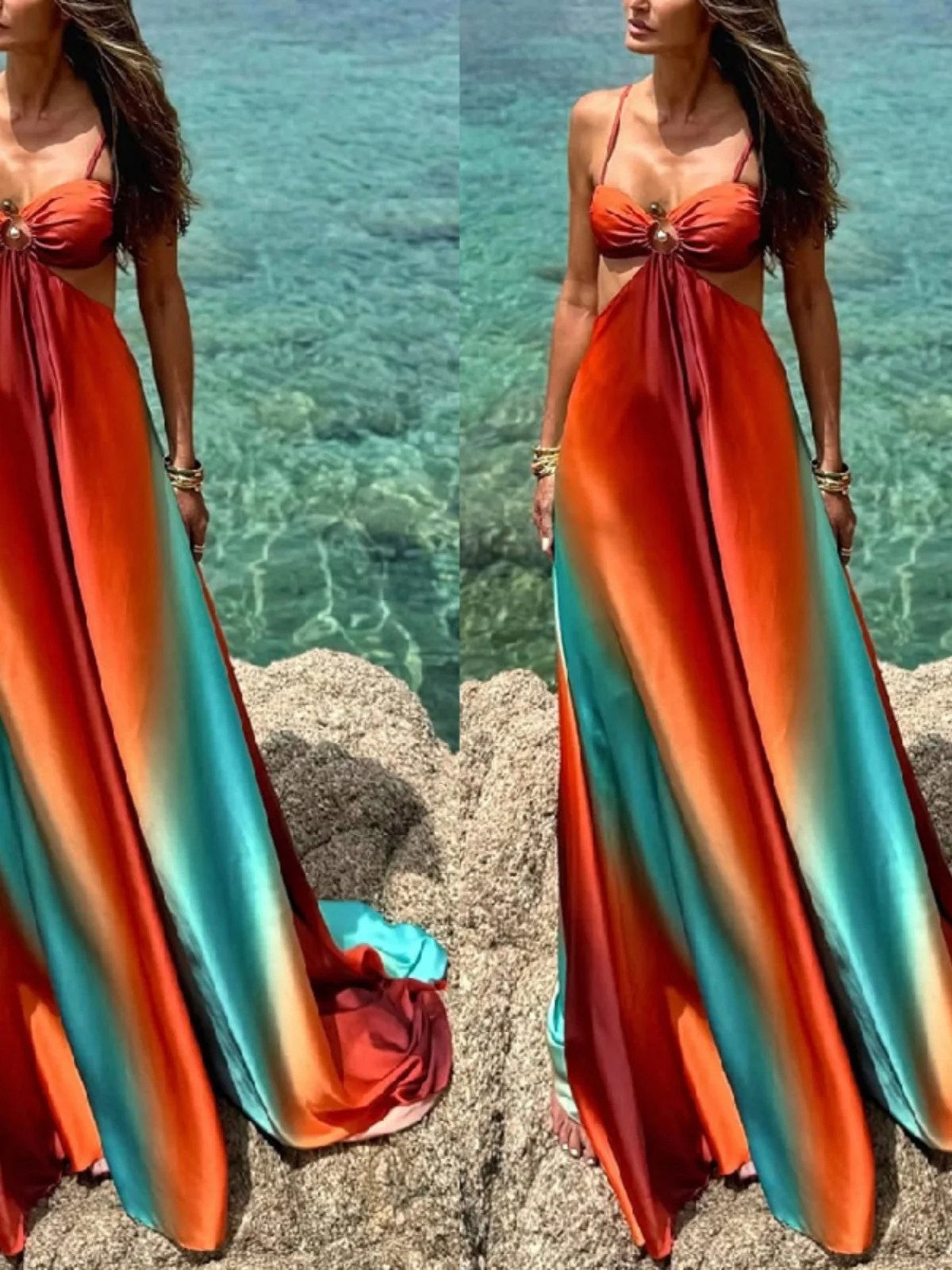 Сексуальное облегающее шелковое платье с бретельками, юбка А-силуэта с высокой талией, с вырезами, без рукавов, для женщин, модное повседневное платье
Сексуальное облегающее шелковое платье с бретельками, юбка А-силуэта с высокой талией, с вырезами, без рукавов, для женщин, модное повседневное платье