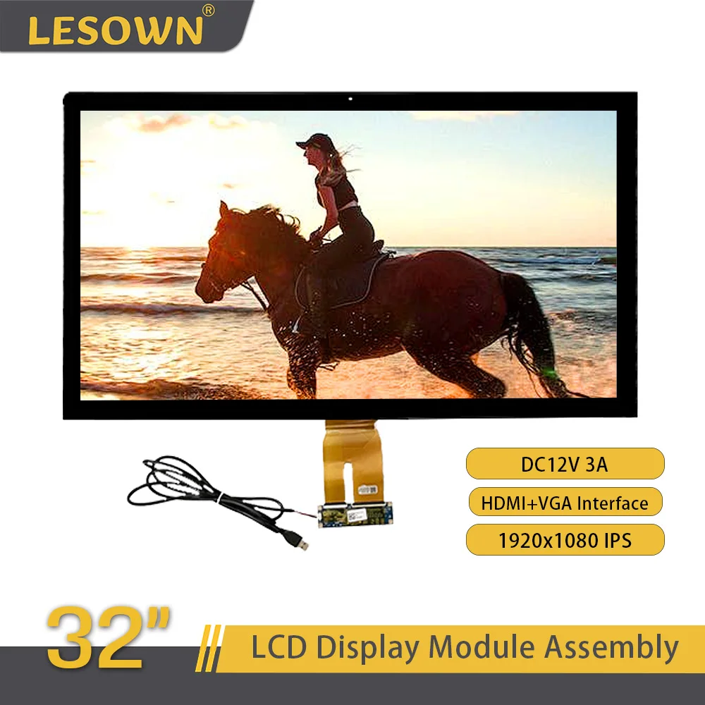 LESOWN 32 inch Ultra Wide 1920x1080 FHD IPS LCD Screen Display 10 Points Touch Panel USB HDMI VGA Module for Repair DIY Machine
LESOWN 32 inch Ultra Wide 1920x1080 FHD IPS LCD Screen Display 10 Points Touch Panel USB HDMI VGA Module for Repair DIY Machine