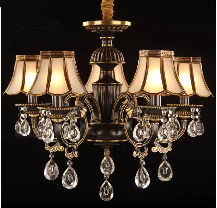 European Copper Chandelier Art Candle Crystal Pendant Lamp Crystal D76cm H52cm 6arms Hotel Dinning Room Home Lighting Fixture
European Copper Chandelier Art Candle Crystal Pendant Lamp Crystal D76cm H52cm 6arms Hotel Dinning Room Home Lighting Fixture