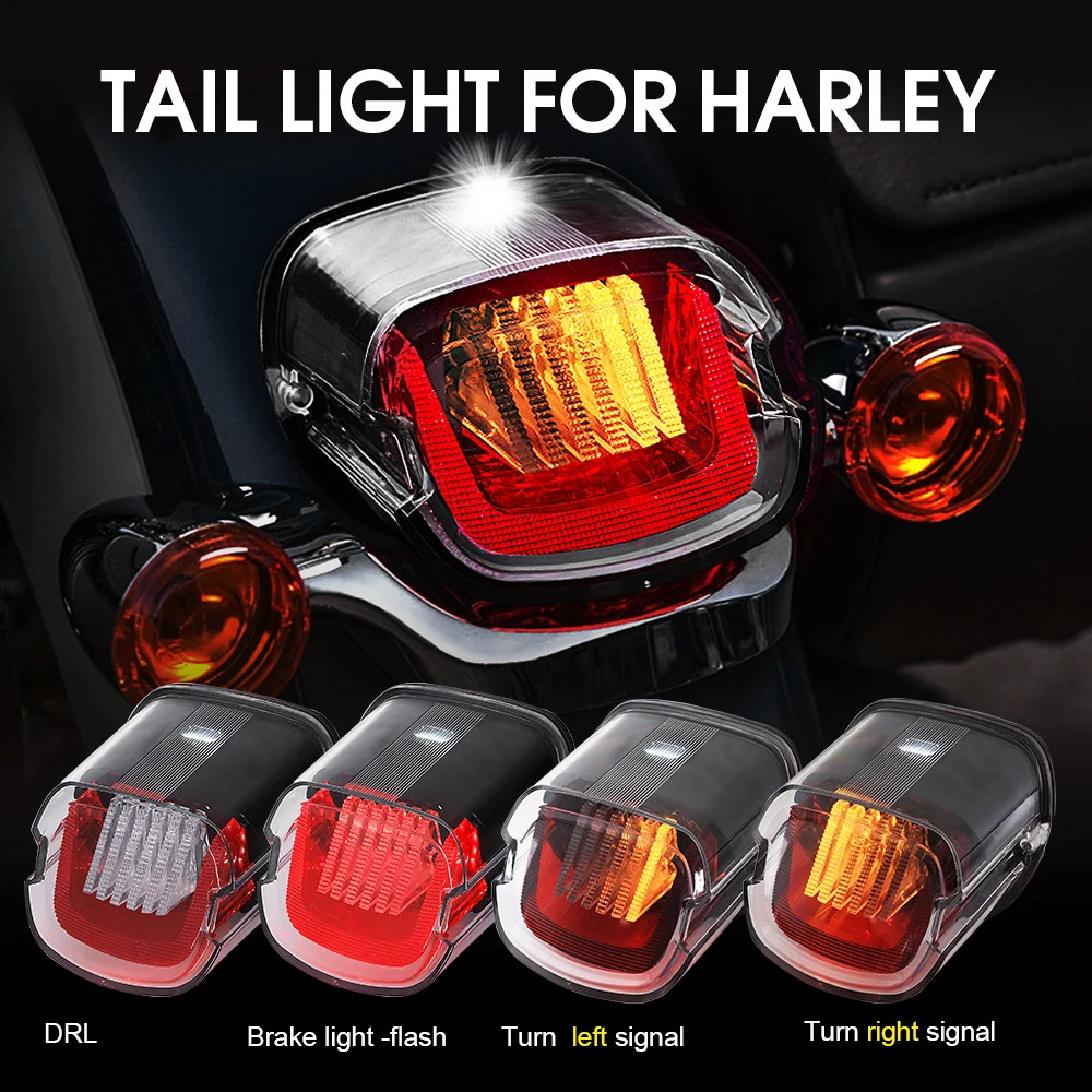 Motorcycle Smoked LED Taillight Brake Tail Light Amber Signal Light for Harley Davidson Sportster XL1200C/Softail/Touring/Dyna
Motorcycle Smoked LED Taillight Brake Tail Light Amber Signal Light for Harley Davidson Sportster XL1200C/Softail/Touring/Dyna