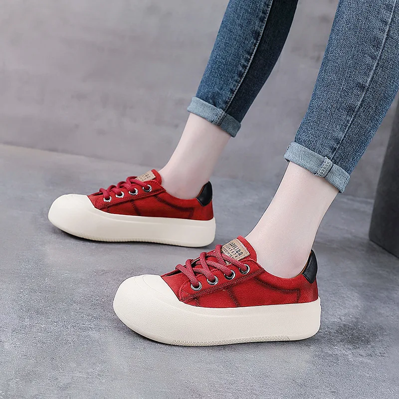 Top Layer Cow Leather Casual Single Shoes for Women 2023 Spring New Style Lace Up Round Head Women's Shoes Retro Board Shoes
Top Layer Cow Leather Casual Single Shoes for Women 2023 Spring New Style Lace Up Round Head Women's Shoes Retro Board Shoes