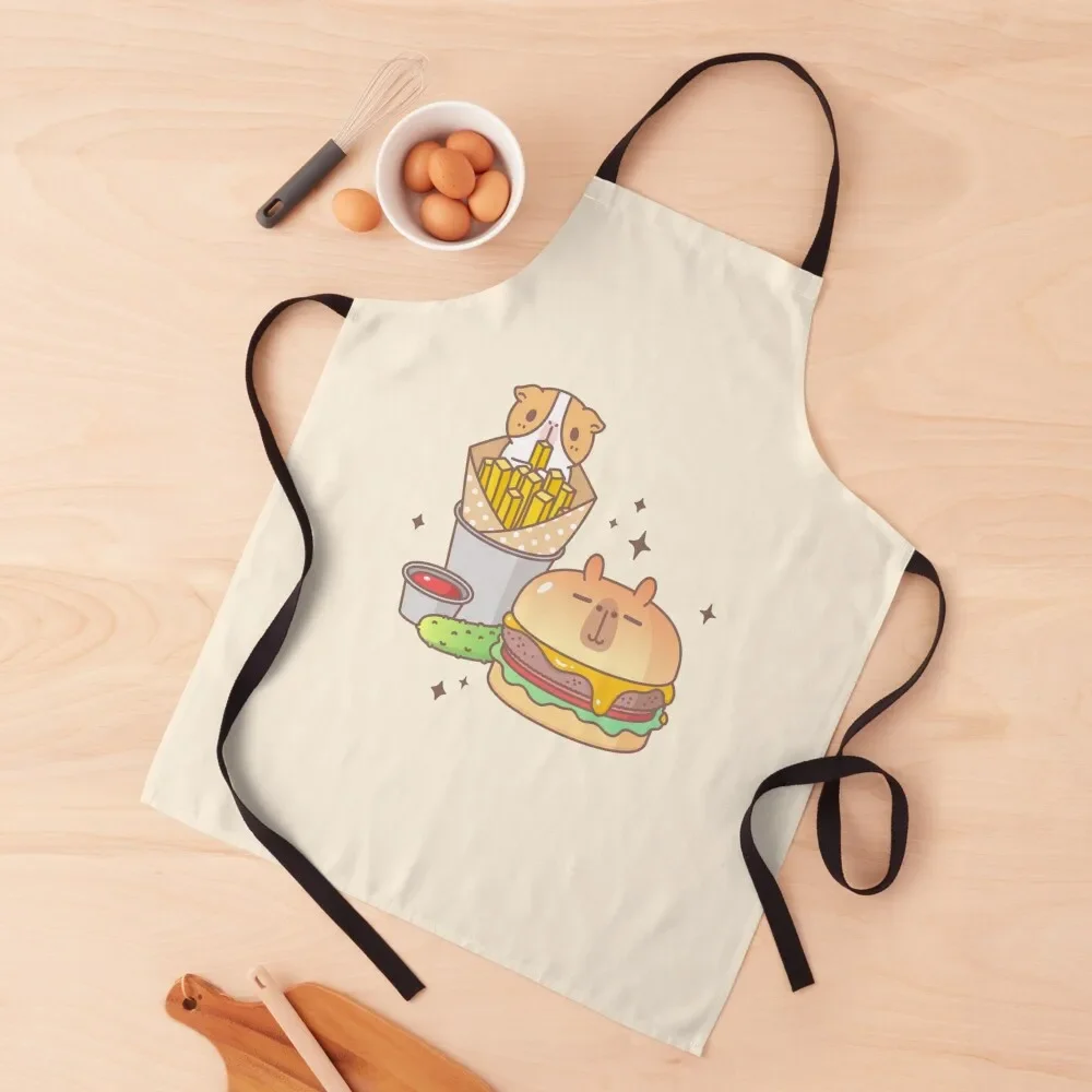 Guinea pig and Capybara Cheeseburger, Bubu and Moonch Apron Cute Kitchen Home Utensils Apron
Guinea pig and Capybara Cheeseburger, Bubu and Moonch Apron Cute Kitchen Home Utensils Apron