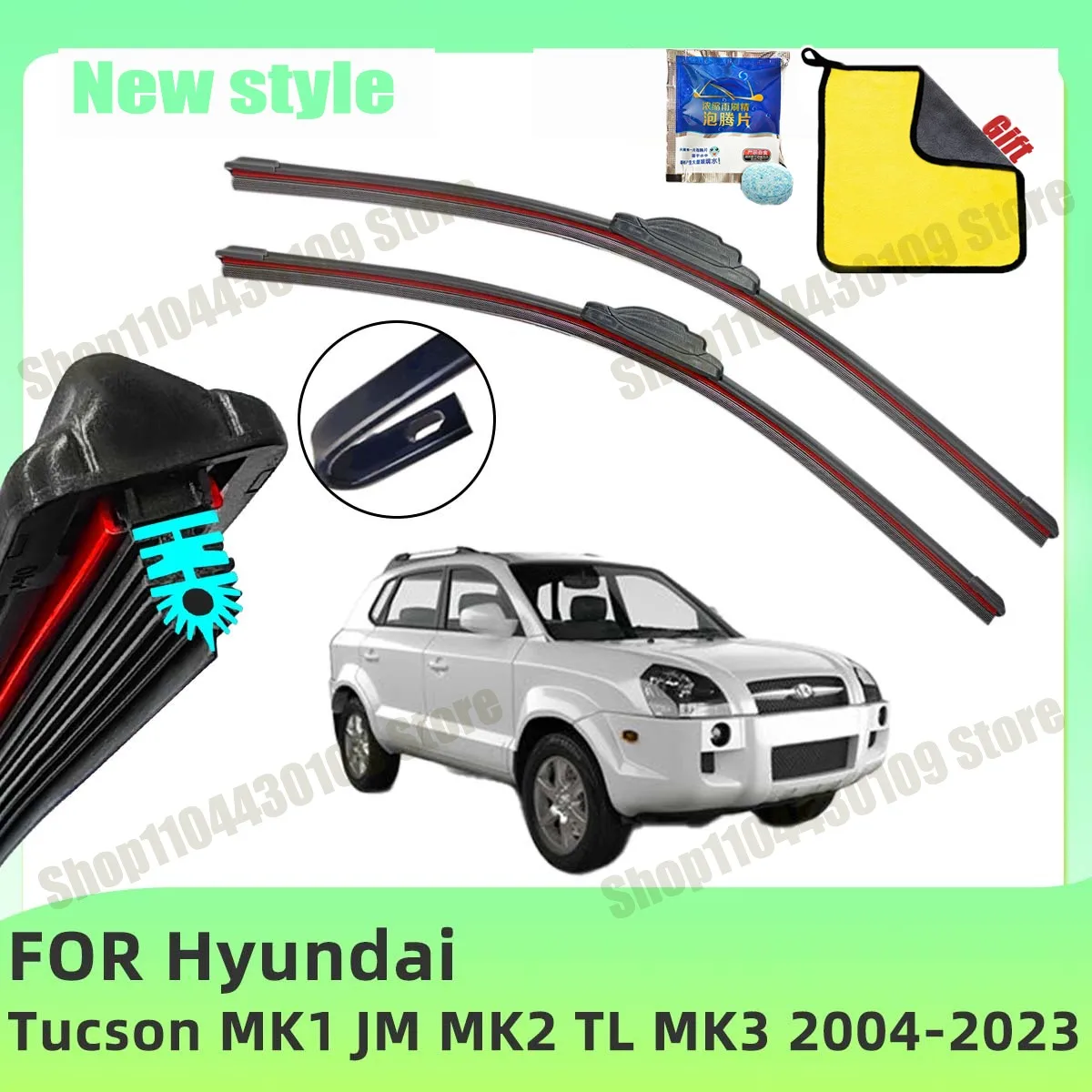 Car Wiper For Hyundai Tucson MK1 JM MK2 TL MK3 2004-2023 Front Windscreen Wipers Double Rubber Car Wiper Blades Car Accessories
Car Wiper For Hyundai Tucson MK1 JM MK2 TL MK3 2004-2023 Front Windscreen Wipers Double Rubber Car Wiper Blades Car Accessories