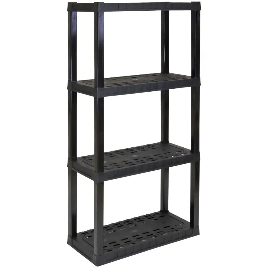 Plastic Shelves Garage Storage Shelf Heavy Duty Shelving Unit 4Tier 57H x 14D x 30W Black400 lbs Total Capacity
Plastic Shelves Garage Storage Shelf Heavy Duty Shelving Unit 4Tier 57H x 14D x 30W Black400 lbs Total Capacity