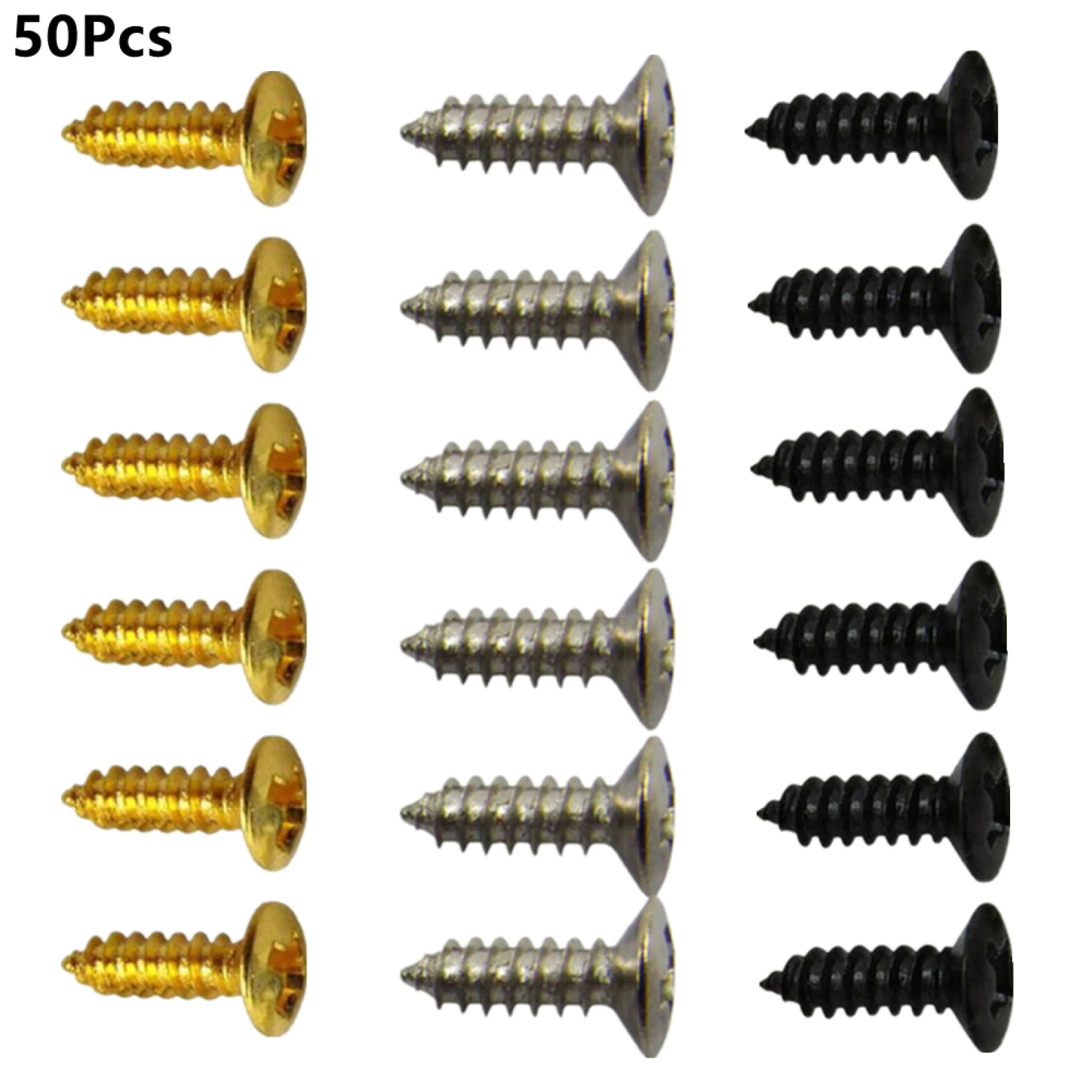 50Pcs Black/Silver/Gold Iron Guitar Pickguard Mounting Screws For Fender Strat/Tele Electric Guitar Bass Repair Tool
50Pcs Black/Silver/Gold Iron Guitar Pickguard Mounting Screws For Fender Strat/Tele Electric Guitar Bass Repair Tool