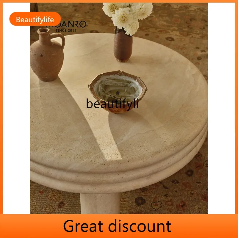 A53 Medieval cave stone coffee table living room French small round table light luxury high-end minimalist cream
A53 Medieval cave stone coffee table living room French small round table light luxury high-end minimalist cream
