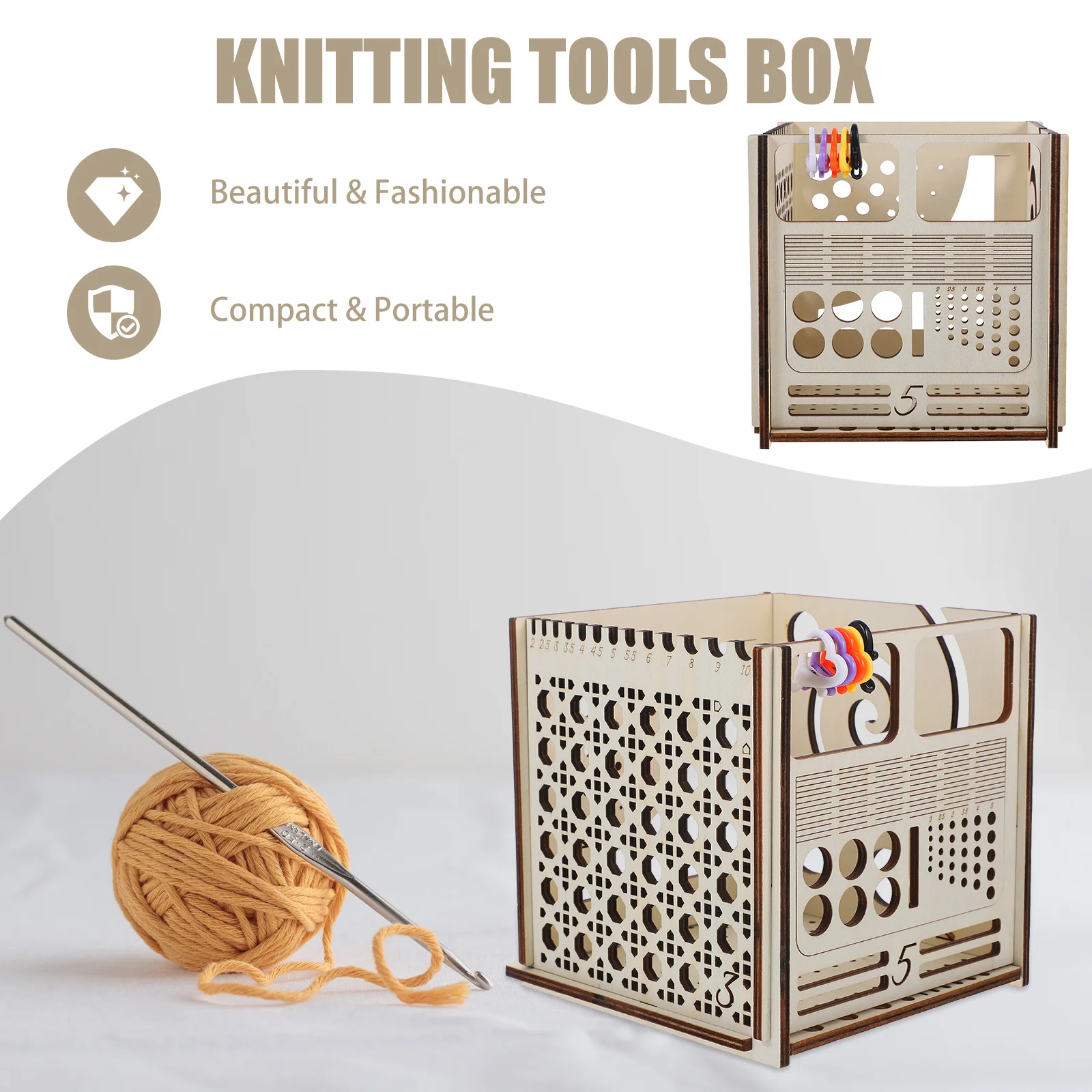 1 Set Knitting Storage Box Wooden Yarn Organizer For Crochet Hooks Needles Travel Case Woolen Yarn Container Craft Sewing Tool
1 Set Knitting Storage Box Wooden Yarn Organizer For Crochet Hooks Needles Travel Case Woolen Yarn Container Craft Sewing Tool