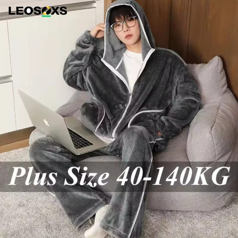 Plus Size Double-Sided Fleece Pajamas for Men M-8XL Outerwear Sleepwear Large Flannel Comfortable Home Clothing Autumn Winter
Plus Size Double-Sided Fleece Pajamas for Men M-8XL Outerwear Sleepwear Large Flannel Comfortable Home Clothing Autumn Winter