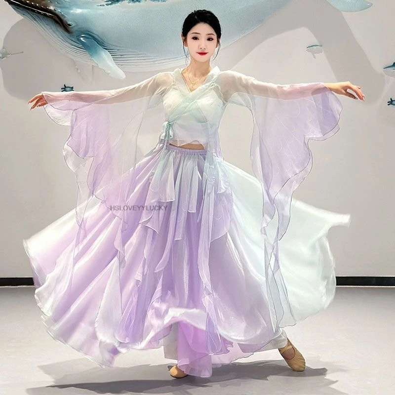 Classical Dancer Performance Costumes Chiffon Cardigan Practice Dance Clothes Body Rhyme Long Outer Chinese Style Folk Dance
Classical Dancer Performance Costumes Chiffon Cardigan Practice Dance Clothes Body Rhyme Long Outer Chinese Style Folk Dance