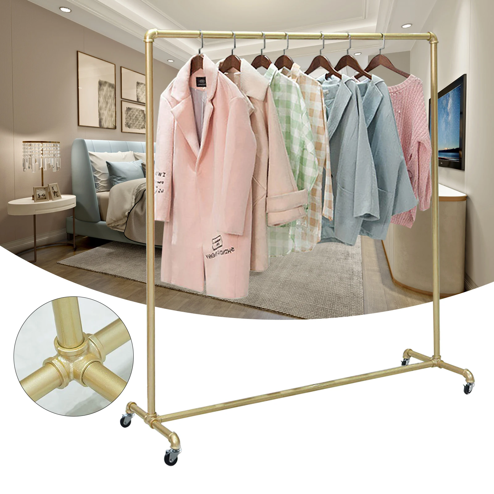Heavy Duty Clothes Rack Load 110.23 LBS, Metal Garment Rack, Standing Rolling Clothing Rack for Hanging Clothes with Wheels
Heavy Duty Clothes Rack Load 110.23 LBS, Metal Garment Rack, Standing Rolling Clothing Rack for Hanging Clothes with Wheels