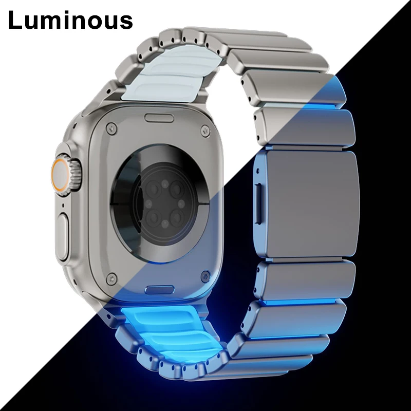 Luminous Magnetic Strap for Apple Watch Ultra 3 2 1 49mm 11 10 46mm 9 8 7 45mm Titanium Silicone Band for Iwatch 6 5 SE 4 44mm
Luminous Magnetic Strap for Apple Watch Ultra 3 2 1 49mm 11 10 46mm 9 8 7 45mm Titanium Silicone Band for Iwatch 6 5 SE 4 44mm