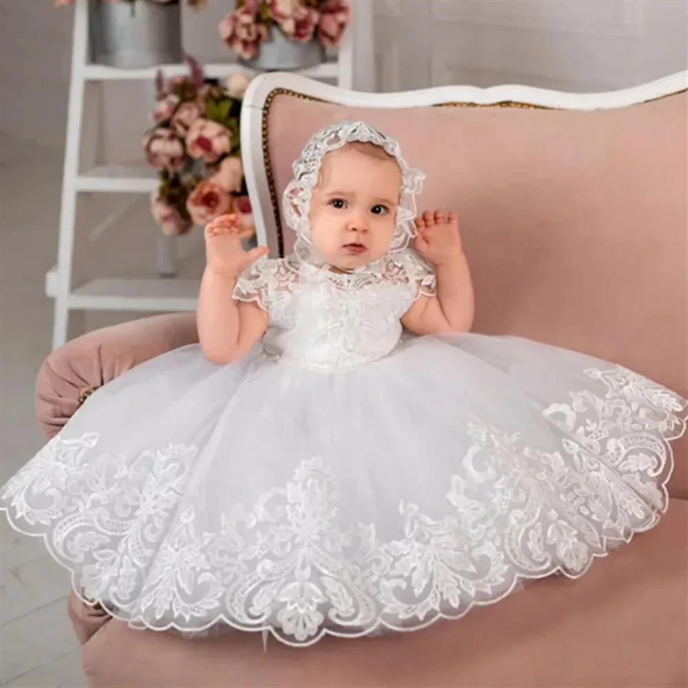 White Flower Girl Wedding Dress Lace Appliques Bow Pearls Girls Baptism Newborn Kids Birthday First Communion Christening Dress
White Flower Girl Wedding Dress Lace Appliques Bow Pearls Girls Baptism Newborn Kids Birthday First Communion Christening Dress