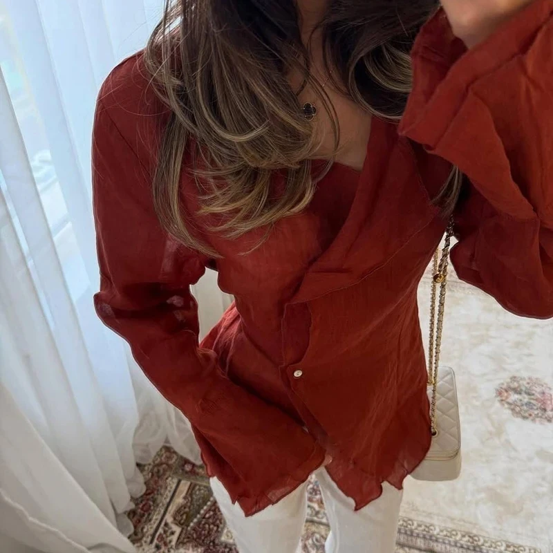 Fashion Irregular V-neck Linen T-shirts Leisure Solid Color Long Sleeve Commute Tops Ladies Autumn New Lace Up Simple Blouses
Fashion Irregular V-neck Linen T-shirts Leisure Solid Color Long Sleeve Commute Tops Ladies Autumn New Lace Up Simple Blouses