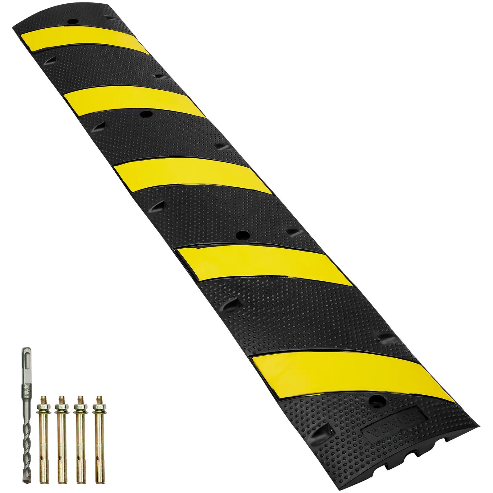 VEVOR 6ft/72'' Rubber Speed Hump 2Channel 22000lbs Load Capacity Heavy Duty Traffic Speed Bump for Asphalt Concrete Gravel Roads
VEVOR 6ft/72'' Rubber Speed Hump 2Channel 22000lbs Load Capacity Heavy Duty Traffic Speed Bump for Asphalt Concrete Gravel Roads