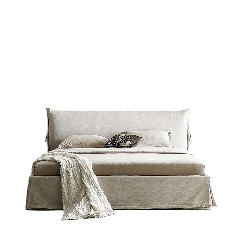Nordic simple linen double bed 1.8 meters master bedroom soft bag bed wabi sabi minimalist removable
Nordic simple linen double bed 1.8 meters master bedroom soft bag bed wabi sabi minimalist removable