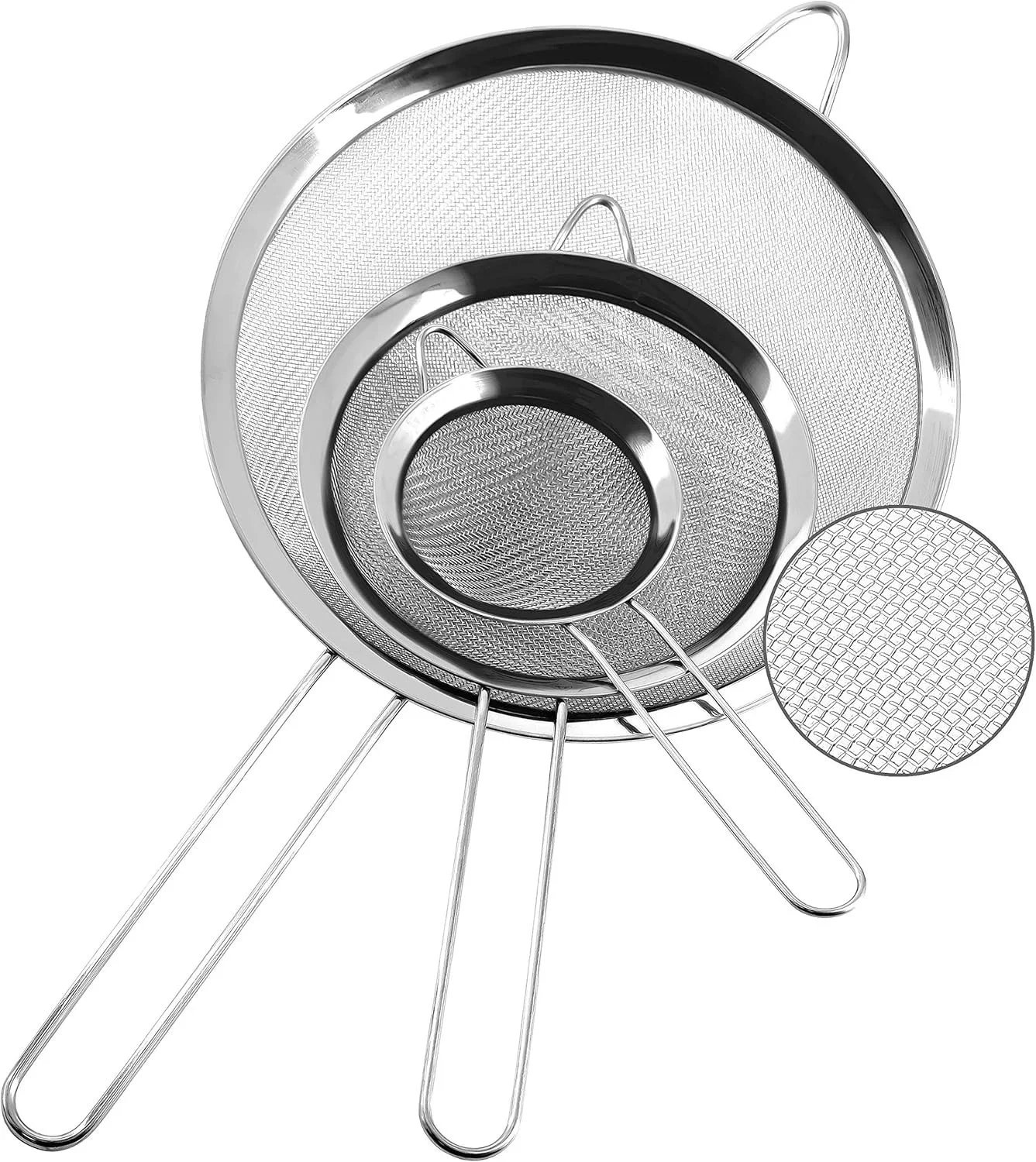 tastyWay 3PcsStainless Steel Wire Fine Mesh Oil Strainer Flour Colander Sieve Sifter Pastry Baking Tools Kitchen Accessories
tastyWay 3PcsStainless Steel Wire Fine Mesh Oil Strainer Flour Colander Sieve Sifter Pastry Baking Tools Kitchen Accessories