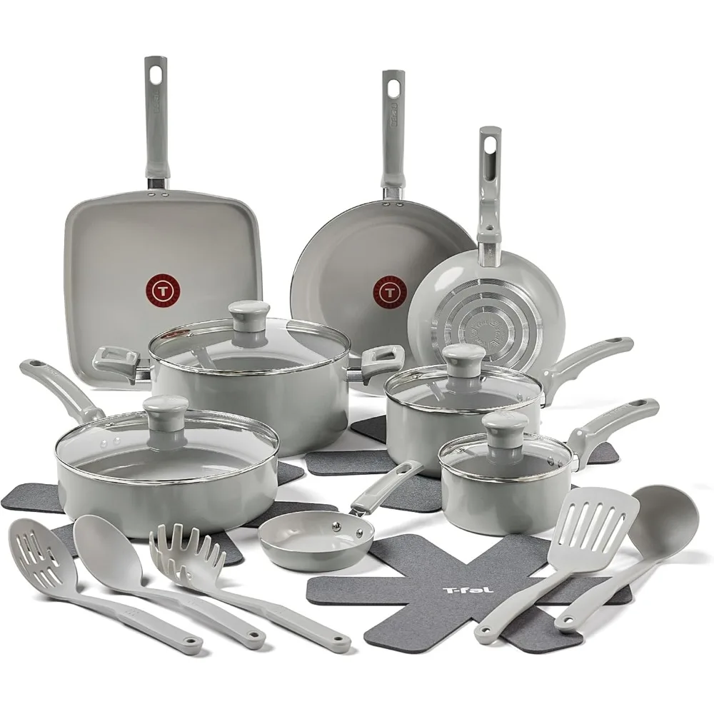 Refresh Ceramic, Ceramic Non Stick Cookware Set 20 Piece, Oven Broiler Safe 350F, Kitchen Set w/Egg Pan, Fry Pans, Saucepans
Refresh Ceramic, Ceramic Non Stick Cookware Set 20 Piece, Oven Broiler Safe 350F, Kitchen Set w/Egg Pan, Fry Pans, Saucepans