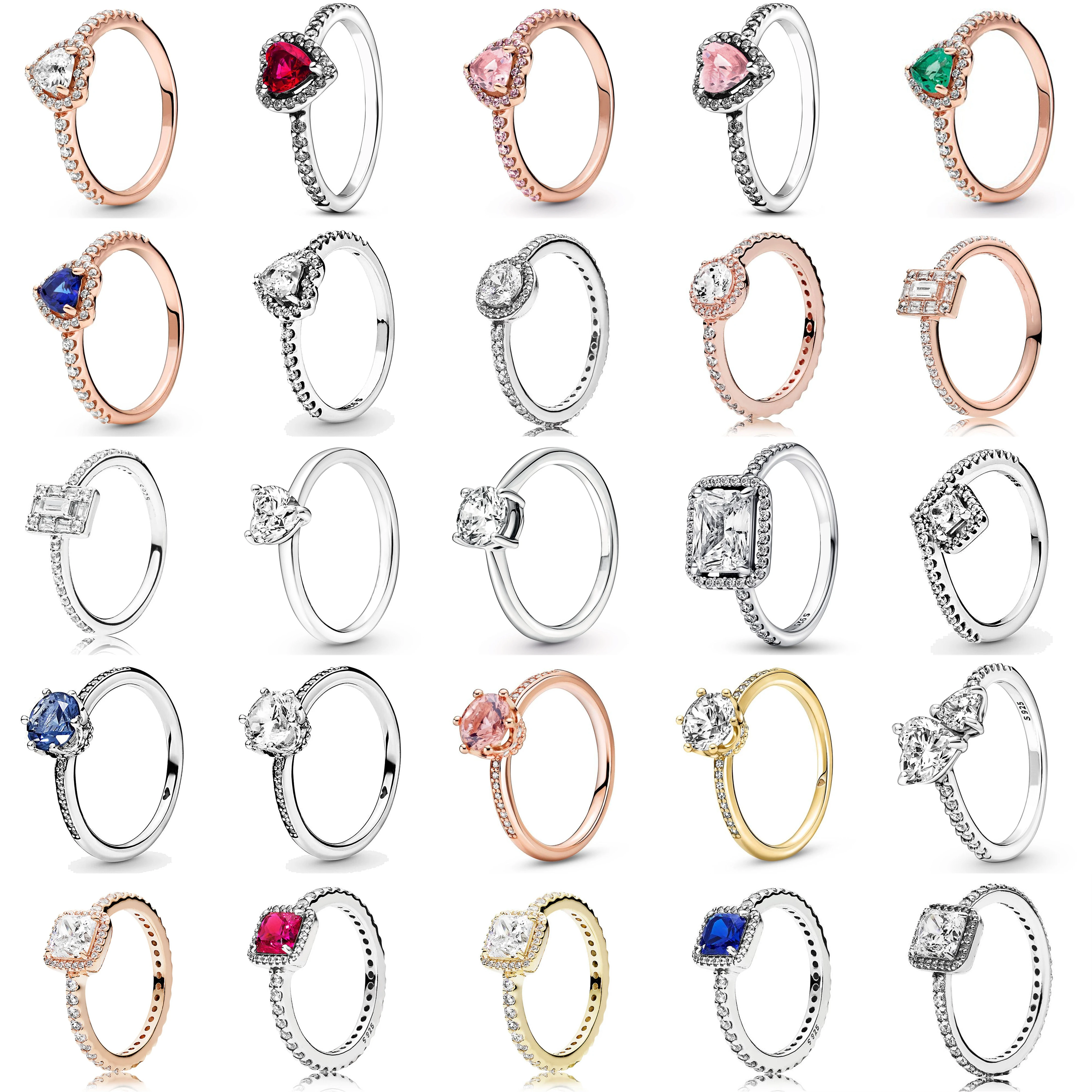 925 Sterling Silver Ring Elevated Red Heart With Colorful Crystal Rings For Women Valentine's Birthday Gift DIY Jewelry
925 Sterling Silver Ring Elevated Red Heart With Colorful Crystal Rings For Women Valentine's Birthday Gift DIY Jewelry