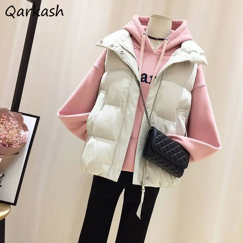 Down Vests Women Korean Style Solid Loose Outerwear All-match Stand Collar Sleeveless Coats Autumn Winter Keep Warm Commuting
Down Vests Women Korean Style Solid Loose Outerwear All-match Stand Collar Sleeveless Coats Autumn Winter Keep Warm Commuting