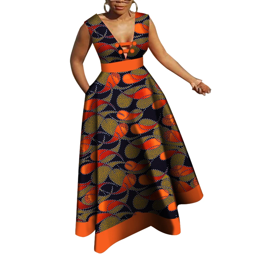 Bazin Riche African Dresses for Women Dashiki Patchwork Wax Print Evening Long V-neck Dresses Women African Clothing WY4176
Bazin Riche African Dresses for Women Dashiki Patchwork Wax Print Evening Long V-neck Dresses Women African Clothing WY4176
