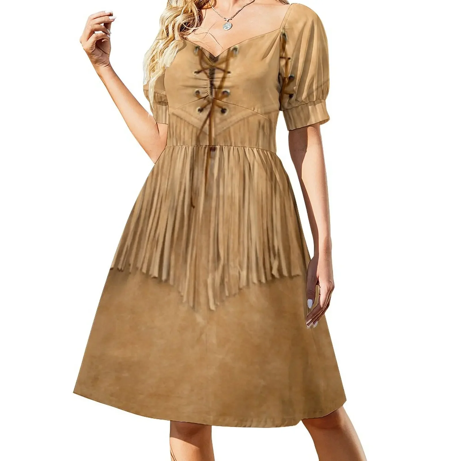 SUEDE LEATHER WESTERN SHIRT Short-Sleeved Dress evening dress ladies Woman's evening dress
SUEDE LEATHER WESTERN SHIRT Short-Sleeved Dress evening dress ladies Woman's evening dress