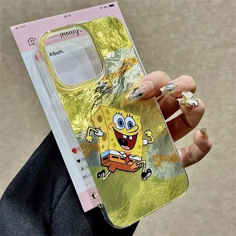 Patrick Star Family Cartoon Lustre Flash Lines Hard Phone Case for Samsung Galaxy S25 S24 Plus S23 Ultra S22 S21 S20 FE A51 A30S