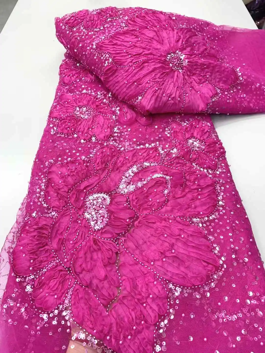 African Lace Fabric 2025 High Quality French Peach Sequins Embroidery Beads Tulle Lace Fabric For Party Dress 5 Yard ZX
African Lace Fabric 2025 High Quality French Peach Sequins Embroidery Beads Tulle Lace Fabric For Party Dress 5 Yard ZX