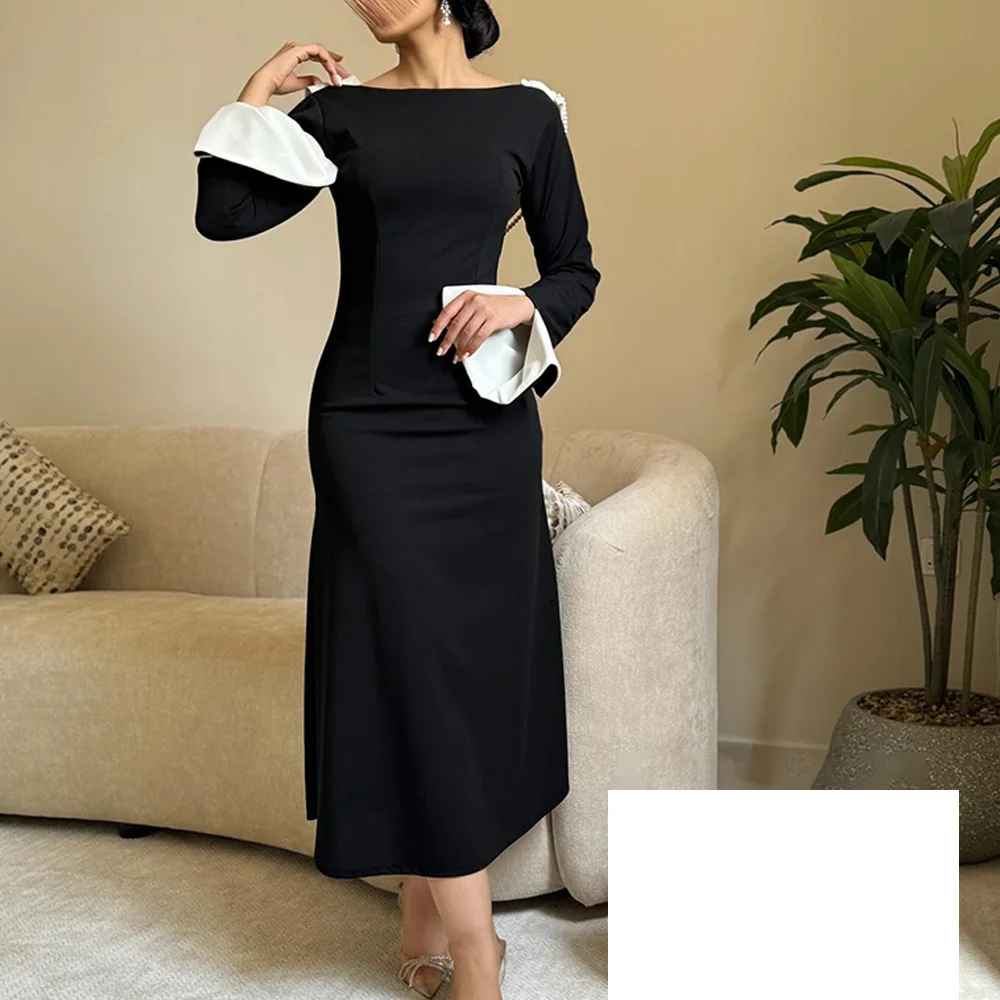 Customized Exquisite Jersey A-Line Pearls Evening Dress Crew Neck Long Sleeves Special Occasion Gowns Photo Color Temperament
Customized Exquisite Jersey A-Line Pearls Evening Dress Crew Neck Long Sleeves Special Occasion Gowns Photo Color Temperament