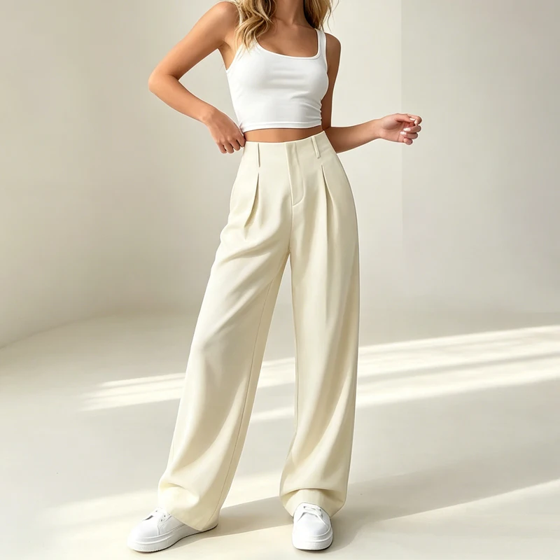 Fashion Loose Women Wide Leg Suits Pants Spring High Waisted Casual Office Trousers Solid Color Straight Leg Pants Summer Lady
Fashion Loose Women Wide Leg Suits Pants Spring High Waisted Casual Office Trousers Solid Color Straight Leg Pants Summer Lady