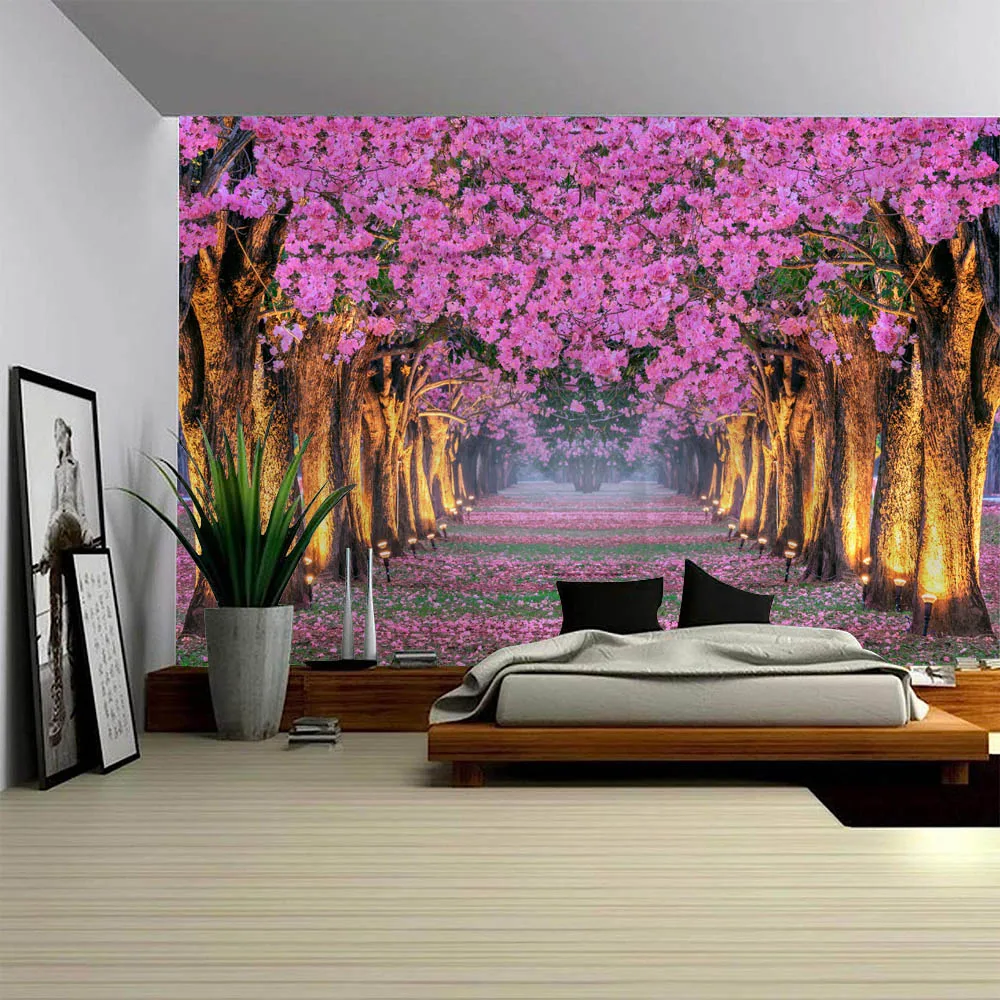 Tapestry Wall Hanging Cloth Cherry Blossom Forest Landscape Living Room Bedroom Art Decoration Bohemian Home Background Cloth
Tapestry Wall Hanging Cloth Cherry Blossom Forest Landscape Living Room Bedroom Art Decoration Bohemian Home Background Cloth
