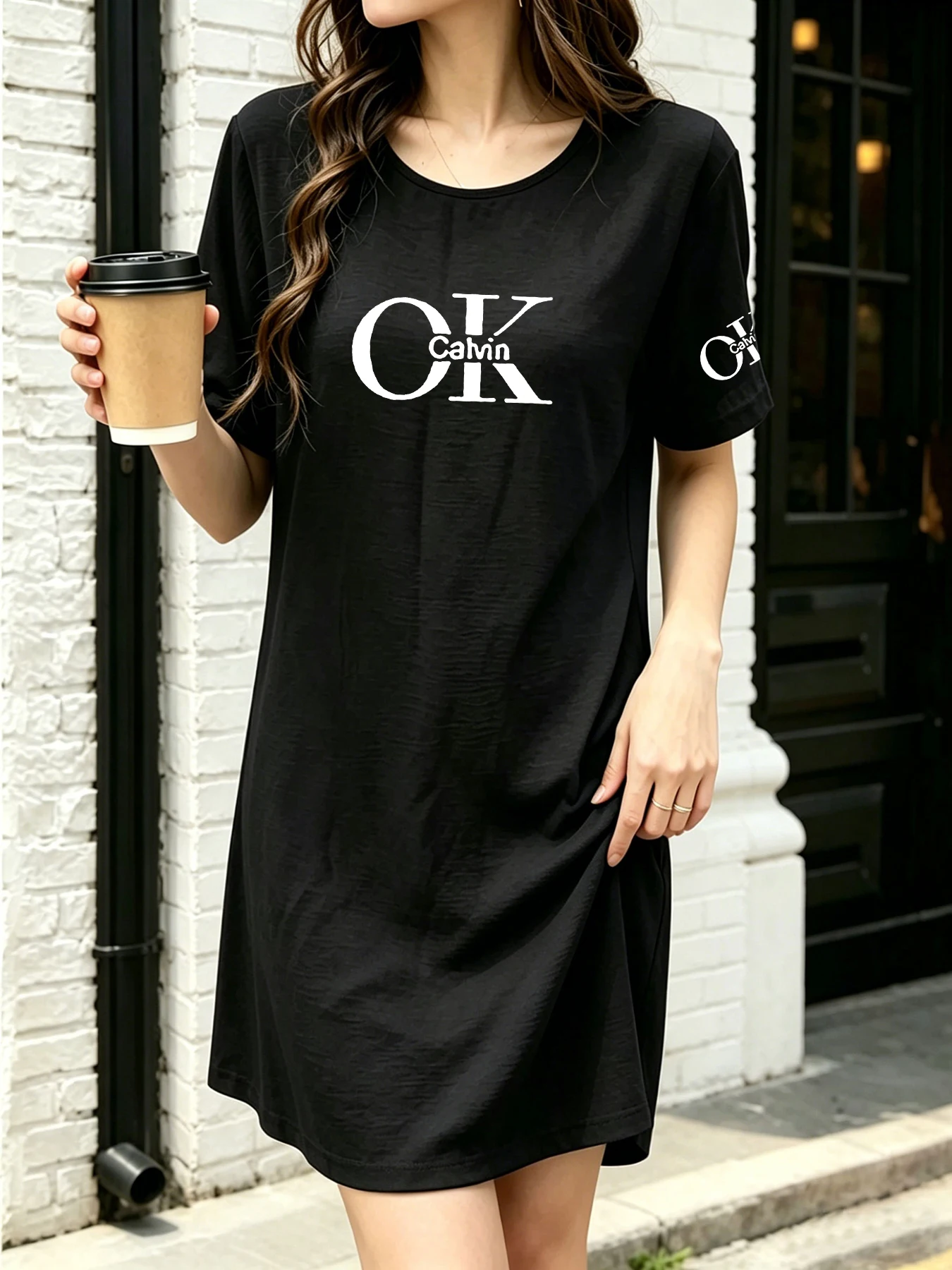 Summer Thin Breathable T-Shirt Dress, Soft and Comfortable Loose Short-Sleeve Dress, Simple Letter Print Casual Mid-Length Style
Summer Thin Breathable T-Shirt Dress, Soft and Comfortable Loose Short-Sleeve Dress, Simple Letter Print Casual Mid-Length Style