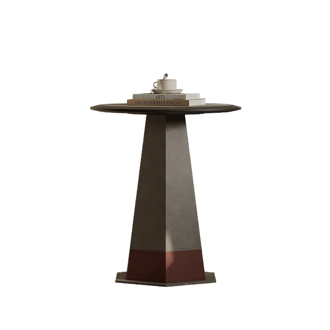 Minimalist saddle leather sofa side few living room household small apartment light luxury high-end small round table 
Minimalist saddle leather sofa side few living room household small apartment light luxury high-end small round table