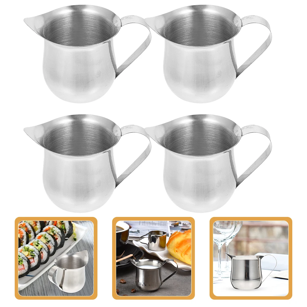 4pcs Stainless Steel Milk Cup Espresso Frothing Pitcher Gravy Jugs Small Pouring Coffee Measuring Extraction 
4pcs Stainless Steel Milk Cup Espresso Frothing Pitcher Gravy Jugs Small Pouring Coffee Measuring Extraction