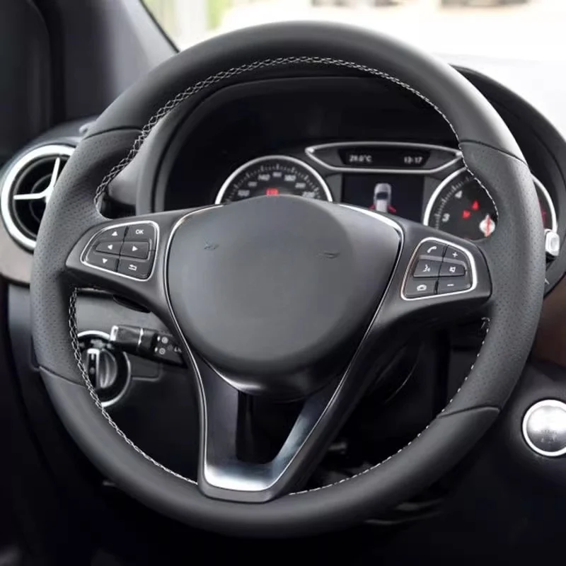 Car Steering Wheel Cover Microfiber Leather For Mercedes Benz C200L E63 E300 E320 GLK GLC260 DIY Steering-Wheel Cover Wrap
Car Steering Wheel Cover Microfiber Leather For Mercedes Benz C200L E63 E300 E320 GLK GLC260 DIY Steering-Wheel Cover Wrap