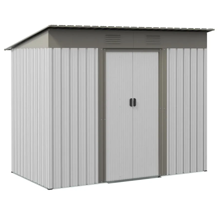 7' x 4' Metal Lean to Garden Shed, Outdoor Storage Shed, Garden Tool House with Double Sliding Doors, 2 Air Vents for Backyard
7' x 4' Metal Lean to Garden Shed, Outdoor Storage Shed, Garden Tool House with Double Sliding Doors, 2 Air Vents for Backyard