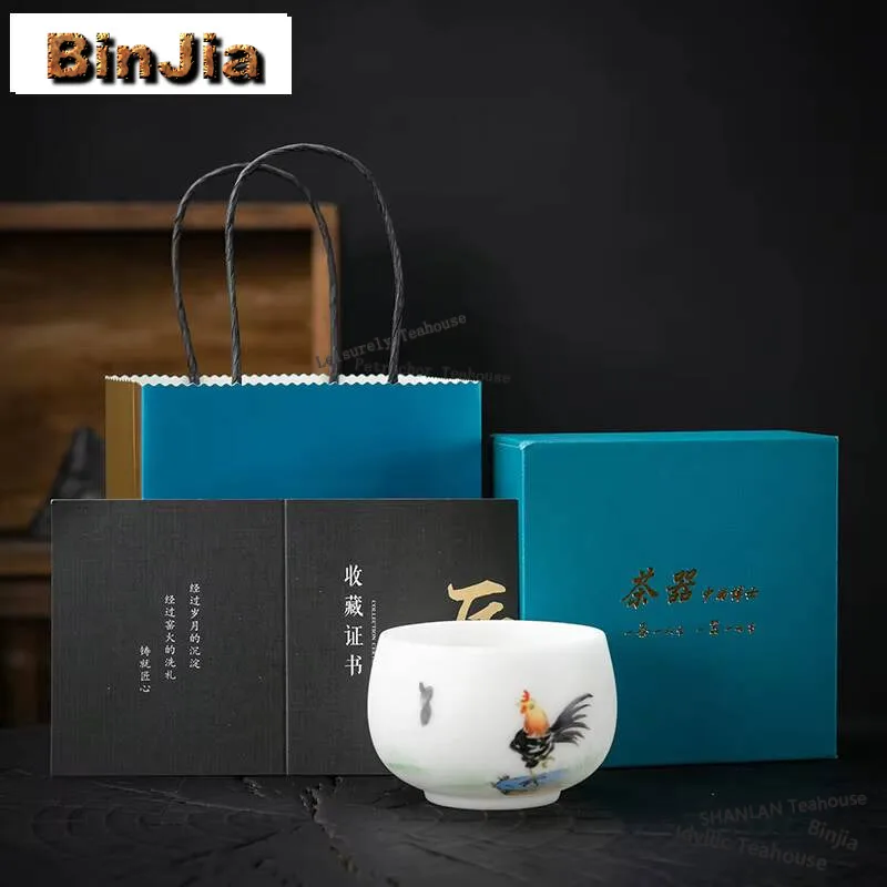 160ml High End Ice Jade White Porcelain Tea Cup Hand-painted Chook Master Cup Personal Tea Bowl Tasting Chazhan Kung Fu Teaset
160ml High End Ice Jade White Porcelain Tea Cup Hand-painted Chook Master Cup Personal Tea Bowl Tasting Chazhan Kung Fu Teaset