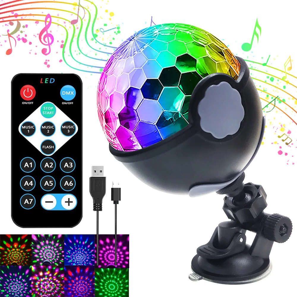 USB Sound Activated Rotating Magical LED Ball Lights RGB Projection Lamp Party DJ Disco Light For Christmas Party KTV Bar Stage
USB Sound Activated Rotating Magical LED Ball Lights RGB Projection Lamp Party DJ Disco Light For Christmas Party KTV Bar Stage