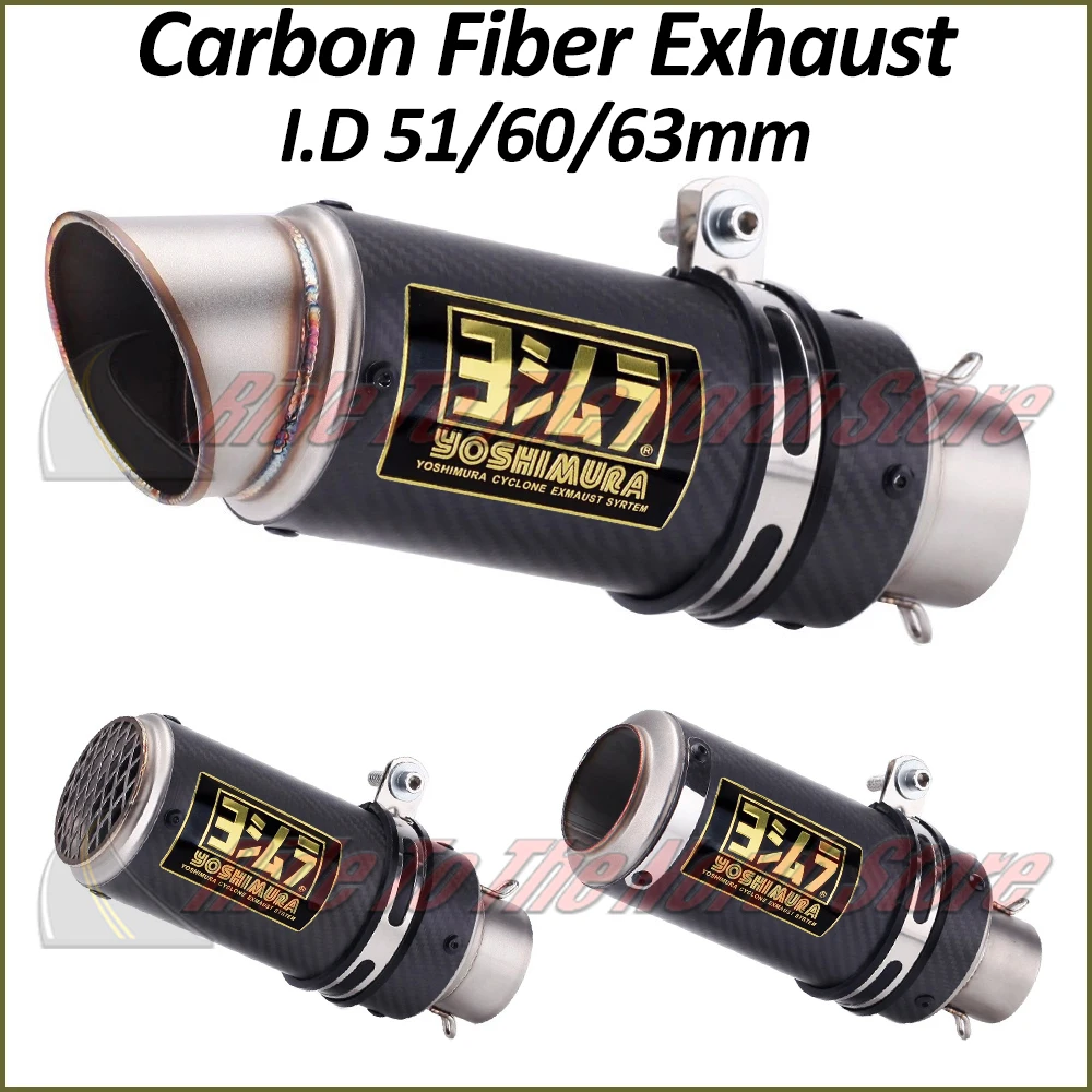 51/60/63mm Carbon Fiber Yoshimura Exhaust Muffler For Kawasaki Ninjia Z Zxr Yamaha R Mt Honda CBR Suzuki GSXR DUKE390 S1000R etc
51/60/63mm Carbon Fiber Yoshimura Exhaust Muffler For Kawasaki Ninjia Z Zxr Yamaha R Mt Honda CBR Suzuki GSXR DUKE390 S1000R etc