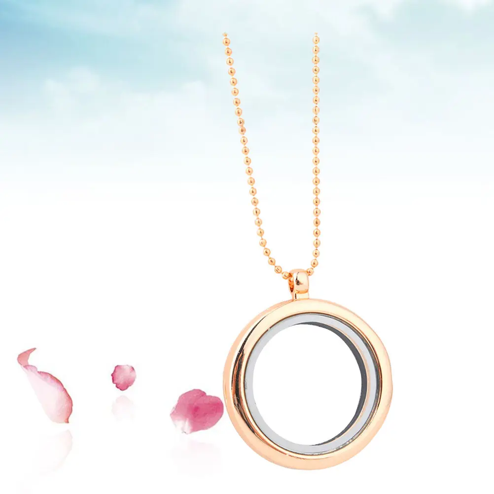 Alloy Locket Pendant Necklace Golden Circle DIY Glass Opening Memory Frame Photo Jewelry Non Fade Non Allergic Gift
Alloy Locket Pendant Necklace Golden Circle DIY Glass Opening Memory Frame Photo Jewelry Non Fade Non Allergic Gift