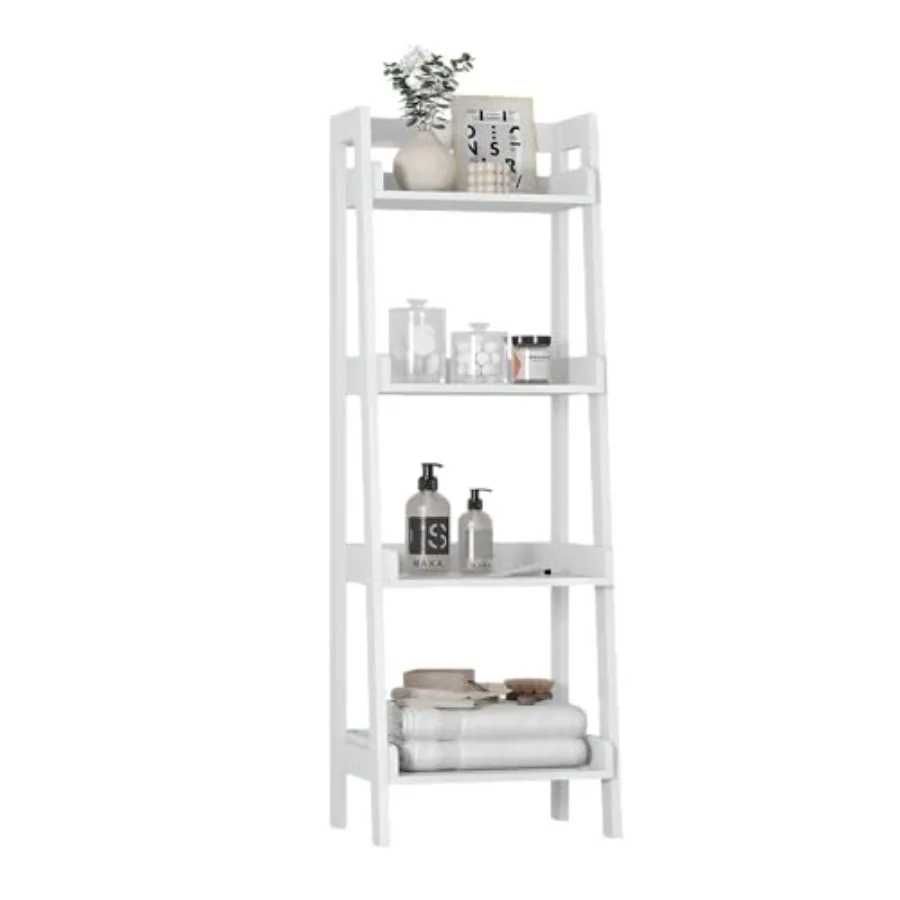 4-Tier Ladder Shelf Bathroom Shelf Freestanding 4-Shelf Spacesaver Open Wood Shelving Unit Ladder Shelf White
4-Tier Ladder Shelf Bathroom Shelf Freestanding 4-Shelf Spacesaver Open Wood Shelving Unit Ladder Shelf White