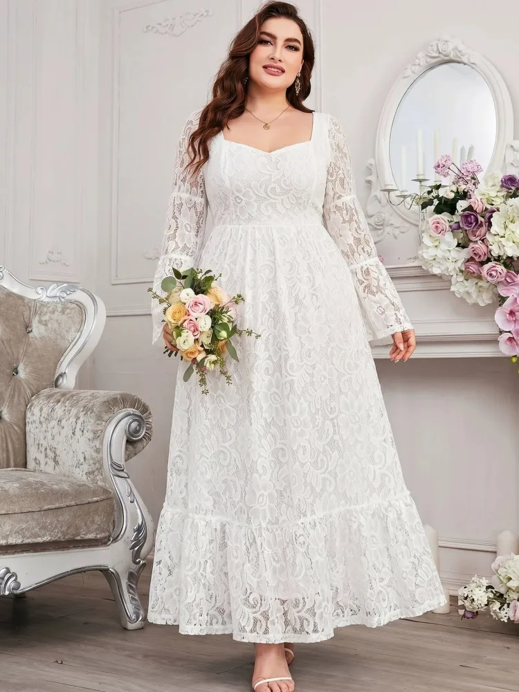 L-4XL Plus Size Clothes Dresses Women Robes Autumn Winter Long Sleeve Street Style Casual 3XL Big Size Lace Maxi Dress Oversize
L-4XL Plus Size Clothes Dresses Women Robes Autumn Winter Long Sleeve Street Style Casual 3XL Big Size Lace Maxi Dress Oversize