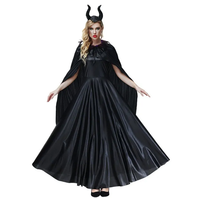 Adult Halloween Black Curse Costume Sleeping Black Queen Cosplay Black Horned Suit Polyester Material High Percentage Content
Adult Halloween Black Curse Costume Sleeping Black Queen Cosplay Black Horned Suit Polyester Material High Percentage Content